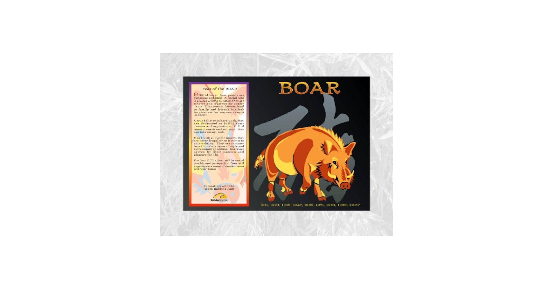 Amazon.com: Goldenwave Creations Year of the Boar (Pig